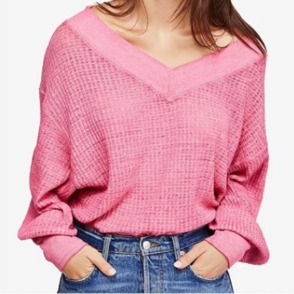 Free People We The Free Southside Thermal Top Pink - Picture 2 of 7